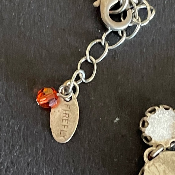 Firefly Necklace with Antiqued Silver Chain and Swarovski Crystals Discontinued - Picture 4 of 6